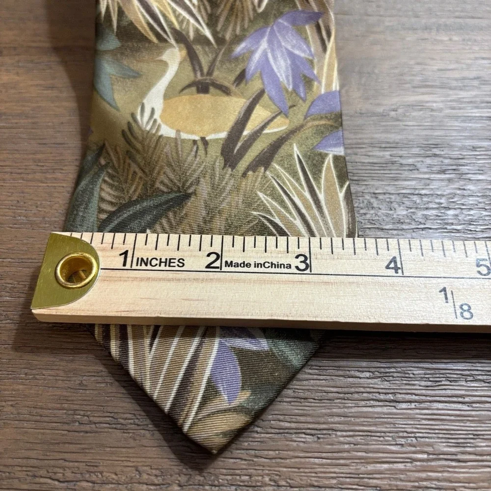 Vintage Ted Lapidus Silk Tie Tropical Hand Printed Italy 3.5x60 Alex‎ Reich